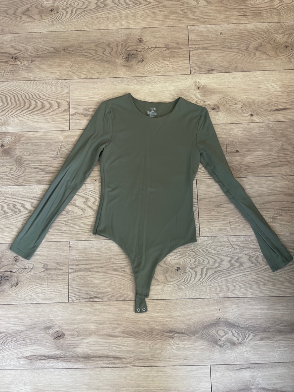 nuuds Olive Green Long Sleeve Bodysuit